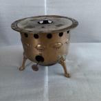 Antiek, koperen theelicht met brander op 3 pootjes, Antiek en Kunst, Ophalen
