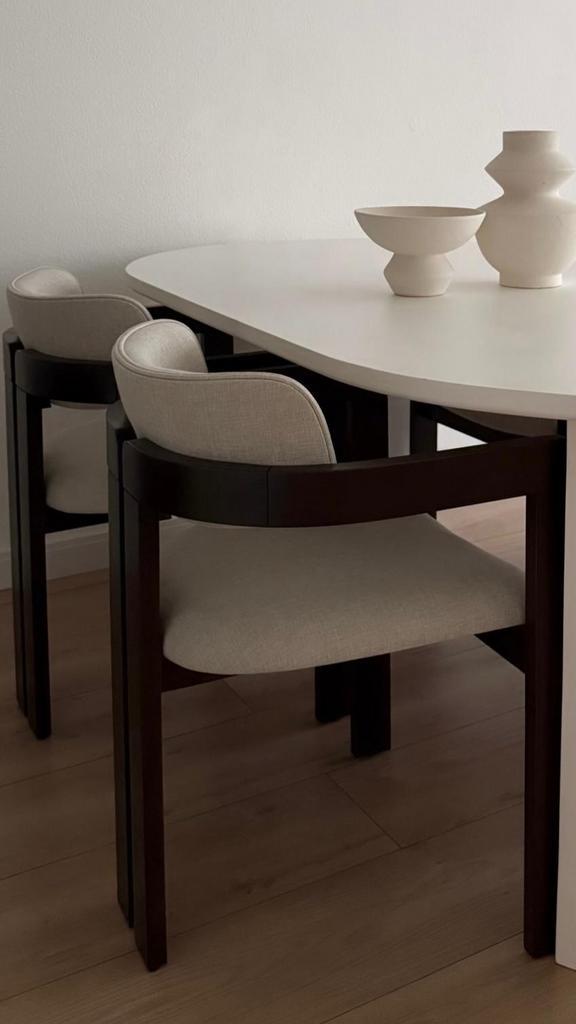 Japandi Eetstoelen 4 stuks, Huis en Inrichting, Stoelen, Zo goed als nieuw, Twee, Hout, Bruin, Ophalen of Verzenden