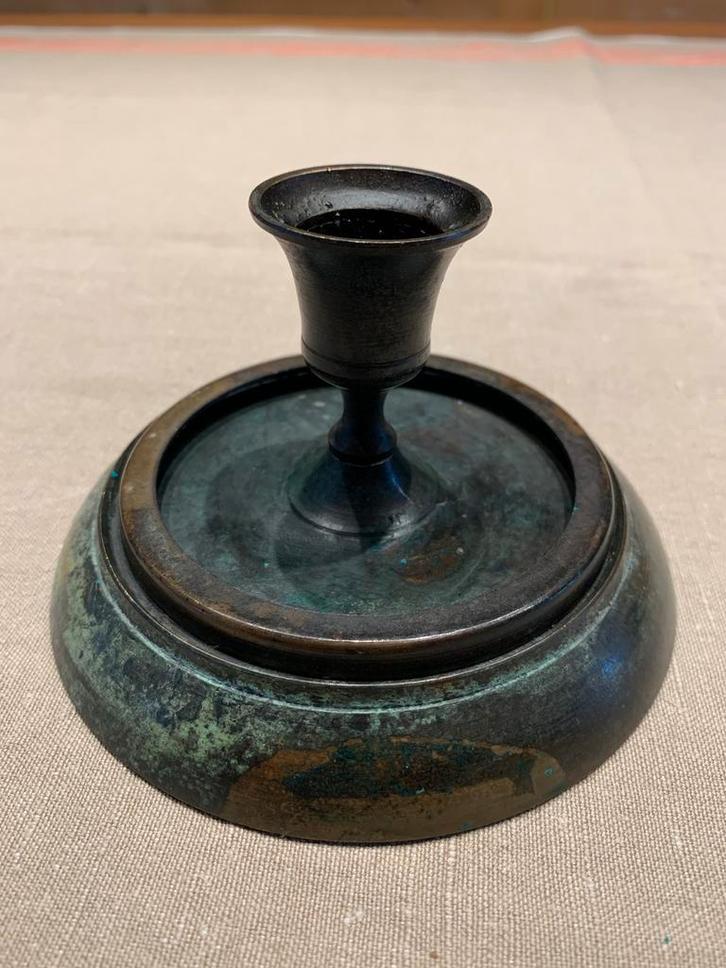 Vintage Koperen Kandelaar, Antiek en Kunst, Curiosa en Brocante, Ophalen of Verzenden