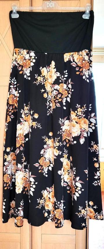 Mooie Gebloemde strapless jurk met overslagrok - mt 44/46 beschikbaar voor biedingen