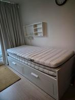 IKEA Brimnes Uitschuifbed 80x200/160x200 + Lades, Ophalen, Wit, Tweepersoons, 80 cm