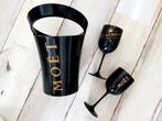 Zwarte ice-Bucket wijnkoeler MOËT & CHANDON + 2 glazen ‼️, Huis en Inrichting, Ophalen of Verzenden, Nieuw