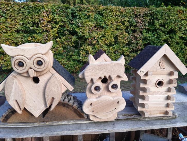 Eikenhouten nestkastjes, Tuin en Terras, Vogelhuisjes en Vogelbaden, Nieuw, Ophalen of Verzenden