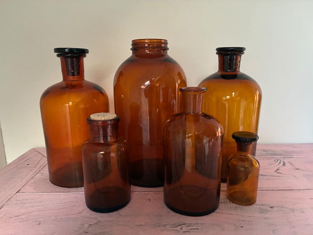 Originele Stopflessen  uit apotheek, Antiek en Kunst, Ophalen