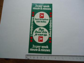 sticker oud 7up Seven up popmuziek popfoon 7 up retro beschikbaar voor biedingen