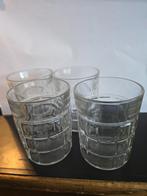 4 whiskey glazen met ruitmotief , h 9cm, Verzamelen, Ophalen, Gebruikt, Overige typen