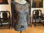 Grijs elegant kanten T-shirt blouse top maat 3/4 mouw m38/40, Maat 38/40 (M), Only, Ophalen of Verzenden, Zo goed als nieuw