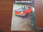 Folder Simca 1000 Rallye 1 1972, Zo goed als nieuw, Overige merken, Simca, Ophalen of Verzenden