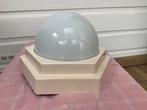 Vintage plafonniere plafondlamp bol in octagon houder, Ophalen of Verzenden, Gebruikt