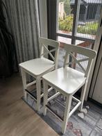 Twee witte IKEA barkrukken, Tuin en Terras, Ophalen, Gebruikt, Hout, Stoel