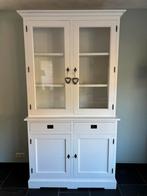 Witte Buffetkast - 225x120cm - Landelijke Stijl met Glasdeur, Huis en Inrichting, Kasten | Buffetkasten, Ophalen, Gebruikt, 100 tot 150 cm