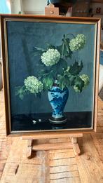 Olieverfschilderij van P. Rosier - Bloemen in vaas, Antiek en Kunst, Kunst | Schilderijen | Klassiek, Ophalen of Verzenden