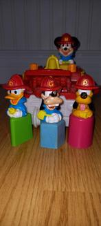 Vintage Mickey Mouse Brandweerauto met Figuren, Kinderen en Baby's, Speelgoed | Overig, Ophalen of Verzenden, Gebruikt, Jongen of Meisje