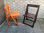 Aldo Jacober houten klapstoelen Trieste cognac en bruin, Caravans en Kamperen, Ophalen, Gebruikt, Campingstoel