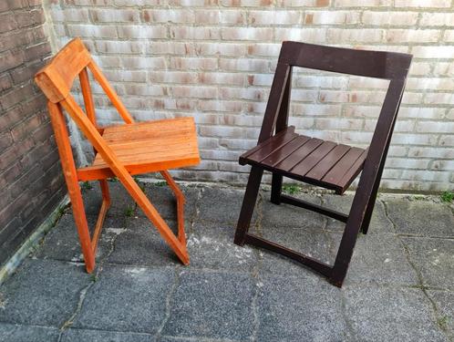 Aldo Jacober houten klapstoelen Trieste cognac en bruin, Caravans en Kamperen, Kampeermeubelen, Gebruikt, Campingstoel, Ophalen