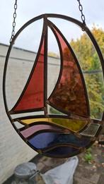 Glas-in-lood raamhanger zeilboot, Ophalen of Verzenden