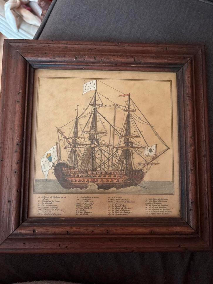 Vintage Italiaanse wanddecoratie – historisch schip, Antiek en Kunst, Kunst | Schilderijen | Klassiek, Ophalen