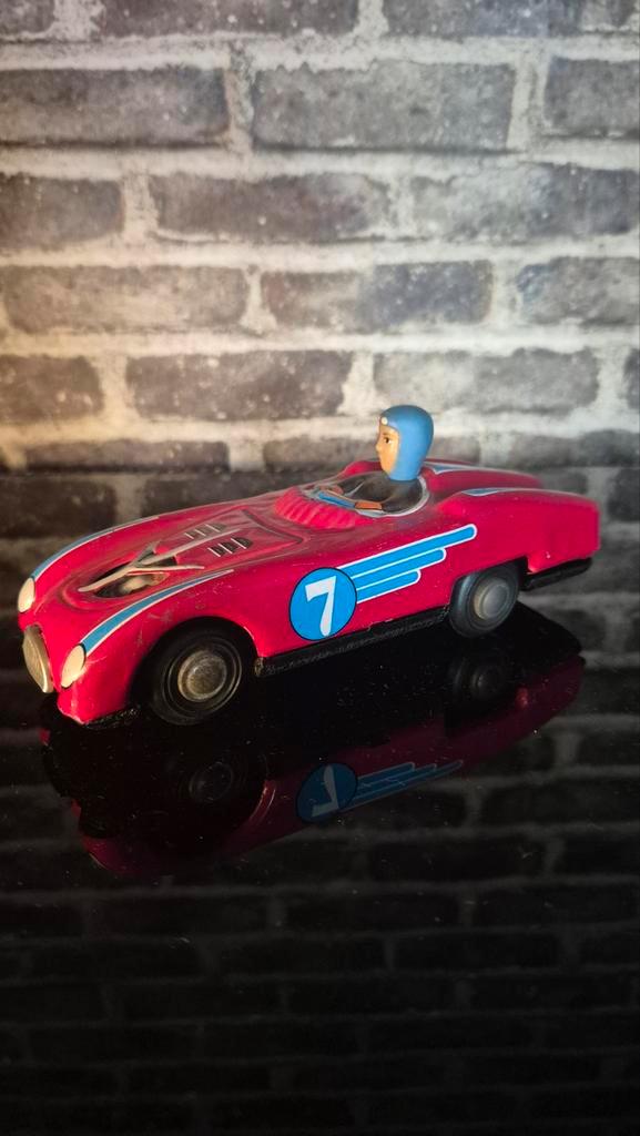 Vintage Blikken Raceauto - Speelgoed, Antiek en Kunst, Antiek | Speelgoed, Ophalen of Verzenden