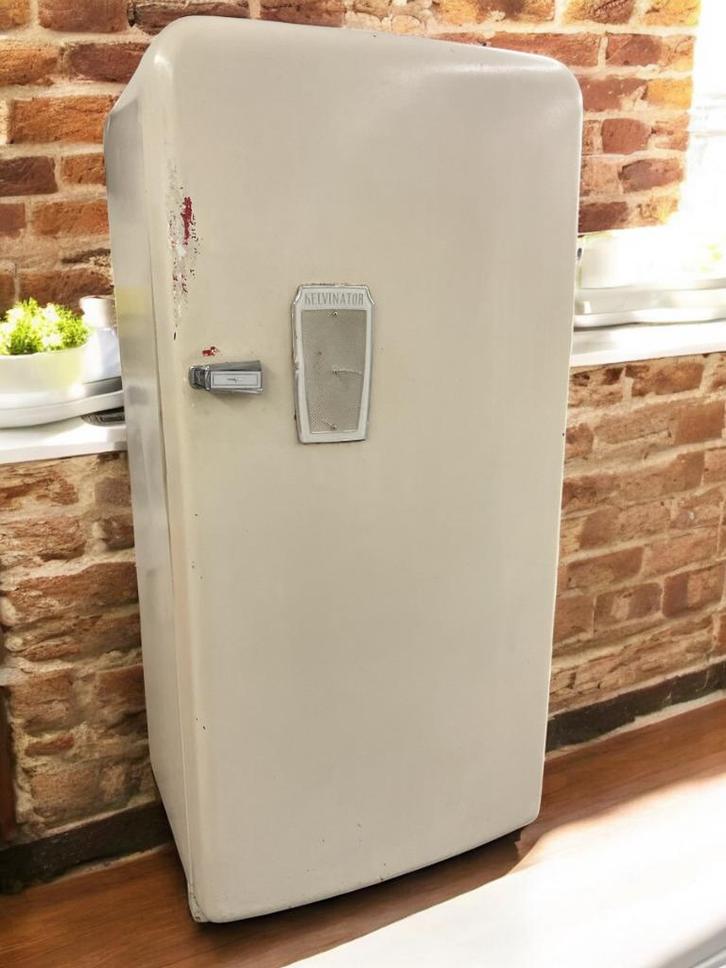 Fifties Amerikaanse vintage Kelvinator koelkast - art. 9839, Witgoed en Apparatuur, Koelkasten en IJskasten, Gebruikt, Met vriesvak