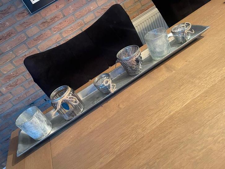 Riverdale Dienblad Rechthoekig Zilver, Huis en Inrichting, Woonaccessoires | Dienbladen, Gebruikt, Metaal, Rechthoekig, Ophalen of Verzenden