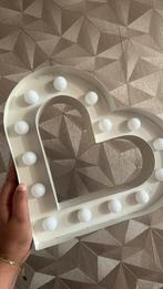 Decoratieve hartvormige lamp – wit – met LED lichtbolletjes, Ophalen of Verzenden, Nieuw, Kunststof, Minder dan 50 cm