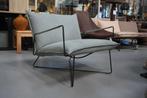 Fauteuil EARL Jess Design metaal leer Aurula lichtblauw, Ophalen, 75 tot 100 cm, Zo goed als nieuw, 75 tot 100 cm
