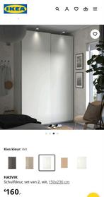 Witte schuifdeurset - HASVIK IKEA, Ophalen, Gebruikt, 100 tot 150 cm, 200 cm of meer