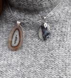 Zilveren ketting( 835) met antieke hangers (echt Agaat) 835S, Sieraden, Tassen en Uiterlijk, Antieke sieraden, Ophalen of Verzenden