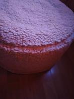 BOUCLE POEF BEIGE, Huis en Inrichting, Ophalen of Verzenden, Rond, Minder dan 50 cm, Minder dan 50 cm