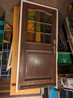 Houten Buitendeur met Glas, Doe-het-zelf en Verbouw, Deuren en Horren, Ophalen, Gebruikt, 200 tot 215 cm, Glas