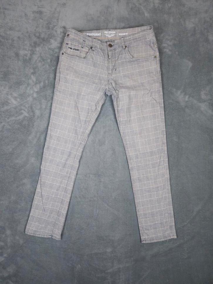 PME Legend Broek Nightflight W36 L32 Regular Geruit Grijs, Kleding | Heren, Spijkerbroeken en Jeans, Zo goed als nieuw, W36 - W38 (confectie 52/54)