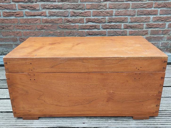 Teak houten kist, Huis en Inrichting, Woonaccessoires | Kisten, Minder dan 50 cm, 50 tot 75 cm, 50 tot 100 cm, Ophalen