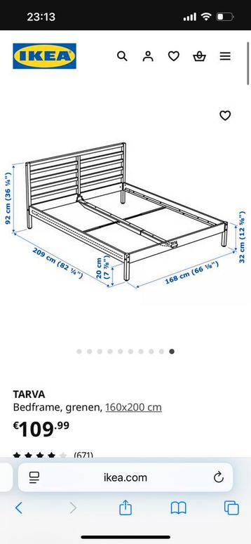 Ikea houten bed - afbeelding 2