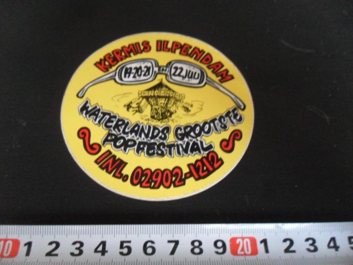 sticker kermis ilpendam waterlands grootste popfestival, Verzamelen, Stickers, Zo goed als nieuw, Bedrijf of Vereniging, Ophalen