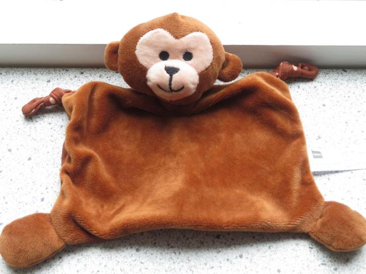 Knuffeldoek aap of aapje van Hema bruin met stippen, Kinderen en Baby's, Speelgoed | Knuffels en Pluche, Zo goed als nieuw, Overige typen