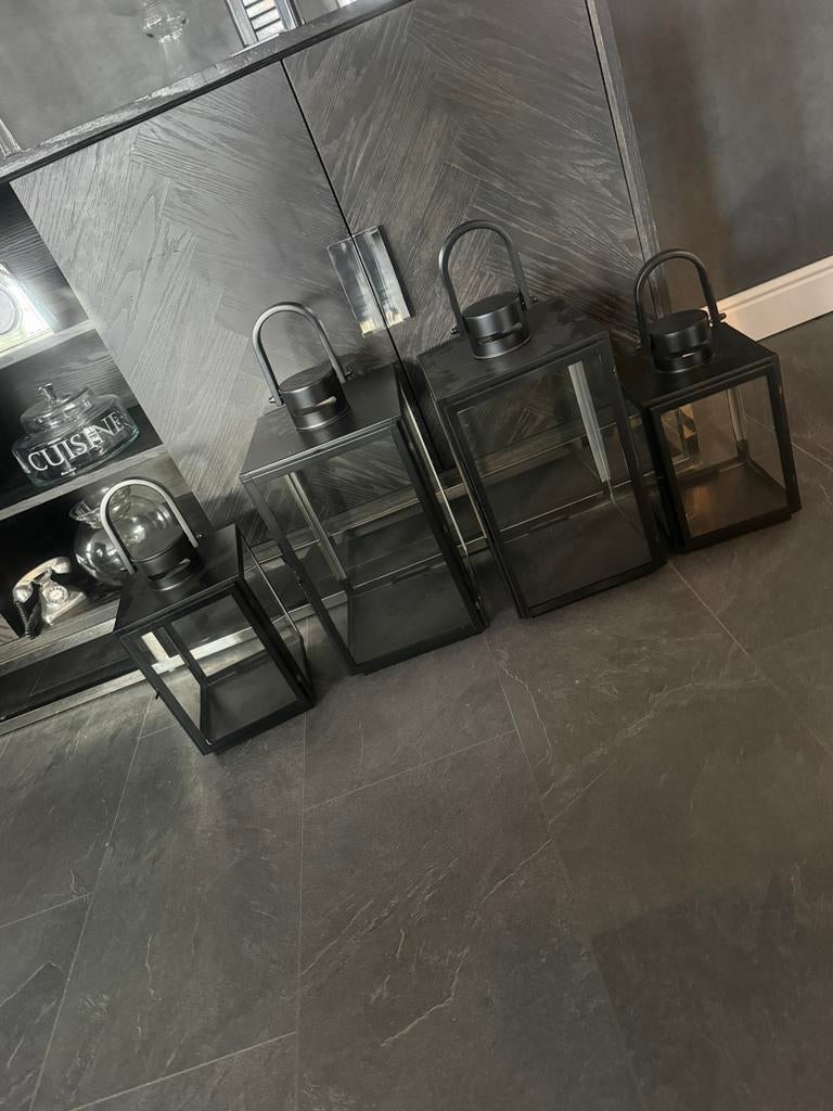 Riviera maison windlichten zwart, Ophalen, Zwart, Zo goed als nieuw, Metaal