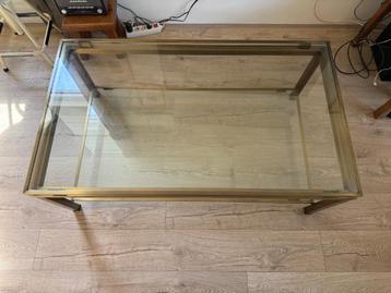 Vintage glazen salontafel  beschikbaar voor biedingen