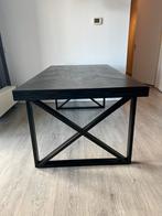 Eettafel zwart vissengraat hout 180x100 cm NIEUWSTAAT!, Huis en Inrichting, 150 tot 200 cm, Rechthoekig, Zo goed als nieuw, Ophalen