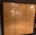 Vintage Art Deco 3 deurs kledingkast Duo-Tone (jaren 50), Huis en Inrichting, Kasten | Kledingkasten, Ophalen, Gebruikt, Art deco