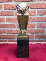 bijzonder mooi bronzen beeld van een uil, Ophalen of Verzenden