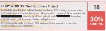 BODY WORLDS: The Happiness Project, Amsterdam. 30% korting.  beschikbaar voor biedingen