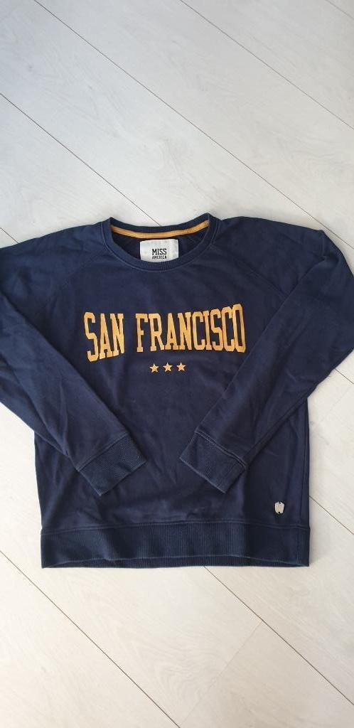 Blauwe trui MIss america mt M, Kleding | Dames, Truien en Vesten, Gedragen, Blauw, Ophalen