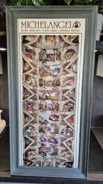 Poster ingelijst Michelangelo Sixtijnse Kapel, 43x88cm. S47, Tweedehands verkoop, Tweedehands verkoop, Gebruikt, Ophalen of Verzenden