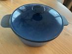 Pan gietijzer blauw, Huis en Inrichting, Keuken | Potten en Pannen, Ophalen, Zo goed als nieuw, Koekenpan of Braadpan, Gietijzer