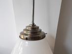 Art Deco Zeer grote Hanglamp, chroom/opaline, Ophalen of Verzenden