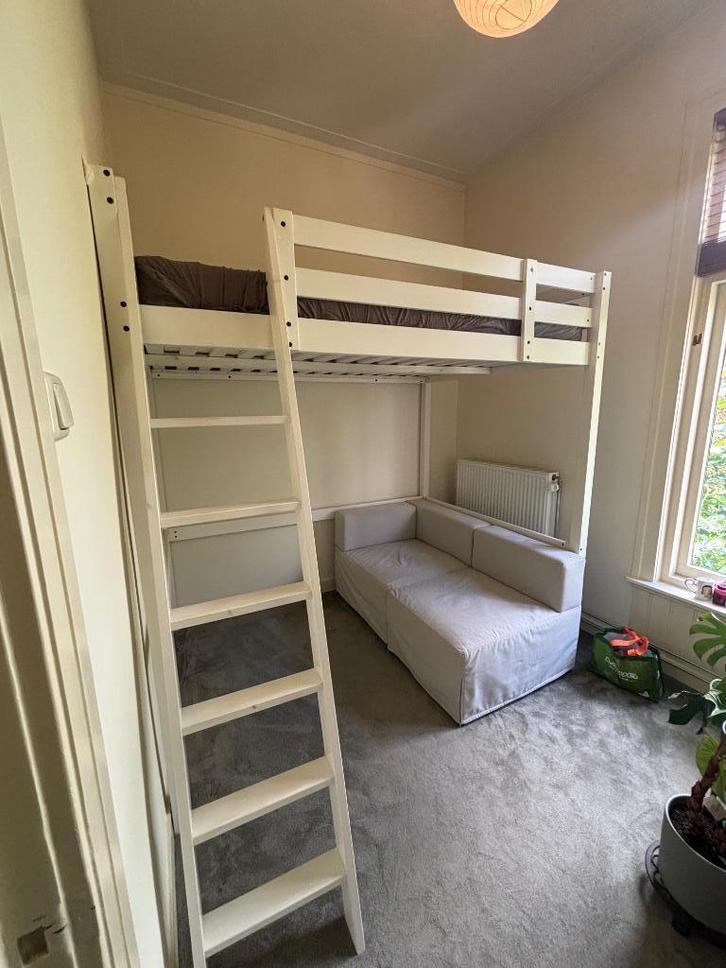 Ikea stora witte hoogslaper 140 twijfelaar bed, Huis en Inrichting, Slaapkamer | Stapelbedden en Hoogslapers, Gebruikt, Hoogslaper
