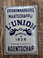 Emaille Reclamebord Brandwaarborg Maatschappij L'Union, Ophalen of Verzenden