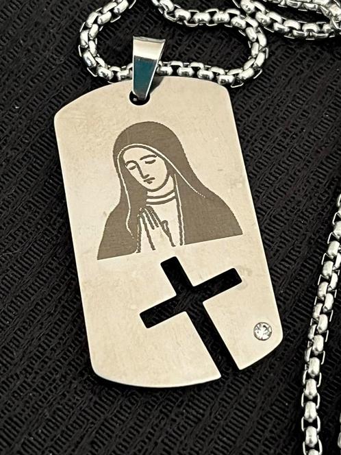 Ketting met Madonna & Kruis, Sieraden, Tassen en Uiterlijk, Kettingen, Nieuw, Ophalen of Verzenden