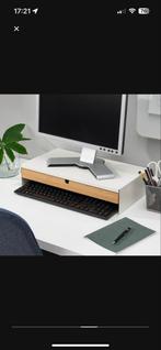 Witte Monitorstandaard met Lade, Ophalen, Zo goed als nieuw