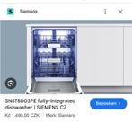 Siemens inbouw vaatwasser sn878d03pe, Witgoed en Apparatuur, Ophalen, Kort programma, Minder dan 10 liter, Inbouw